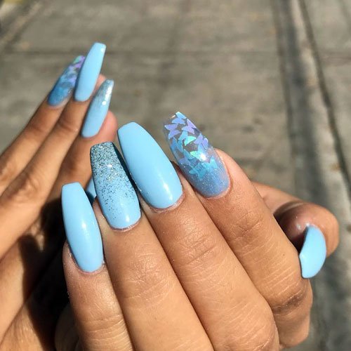 Light Blue Acrylic Nails