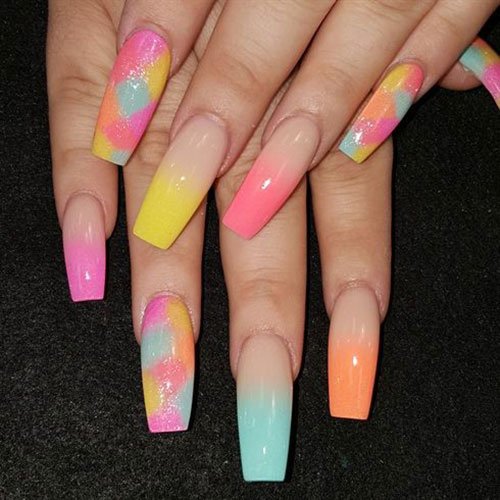 Colorful Ombre Nails