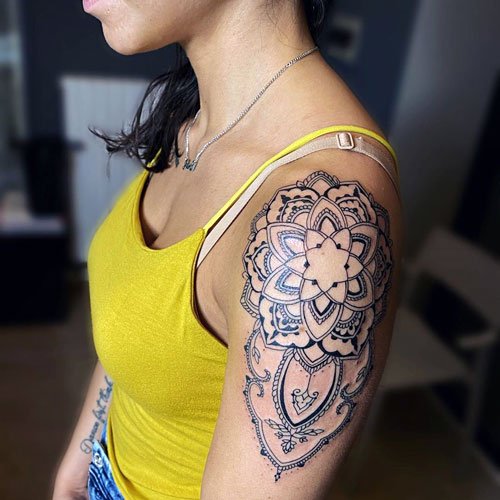 Geometric Shoulder Tattoos For Women