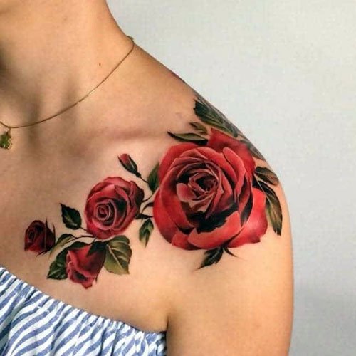 Rose Shoulder Tattoo Designs