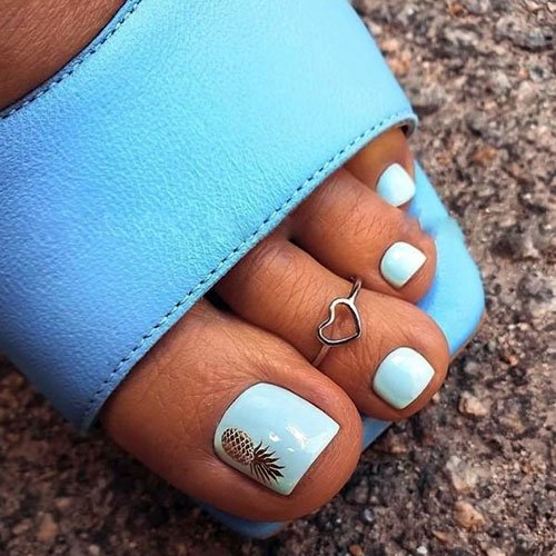 Cute Light Blue Pedicure