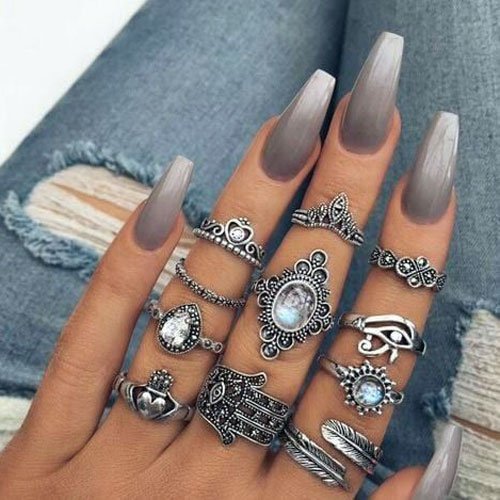 Cute Grey Ombre Nails