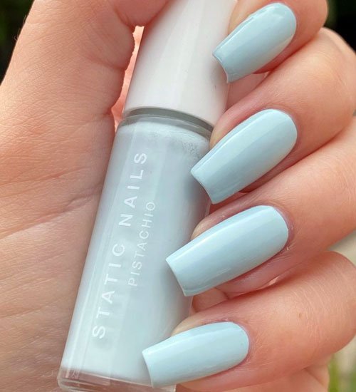 Light Pastel Baby Blue Nails