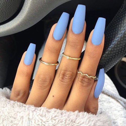 Light Blue Matte Nails Designs