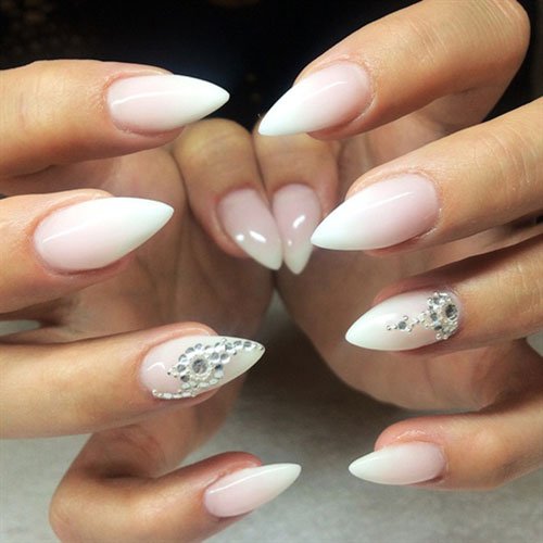 White Ombre Nails