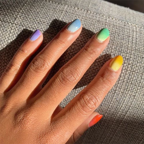 Spring Ombre Nails Designs with Pastel Colors