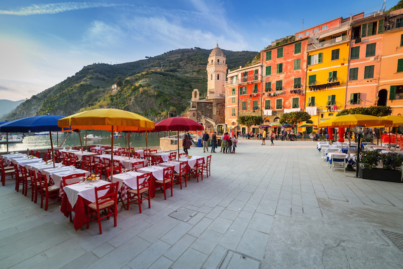 Vernazza town on the coast of Ligurian Sea