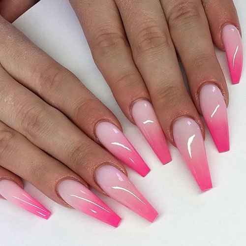 Pink Ombre Nails