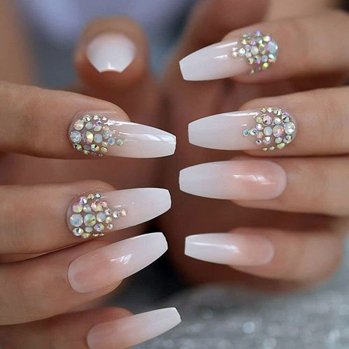 Ombre Nails with Gems