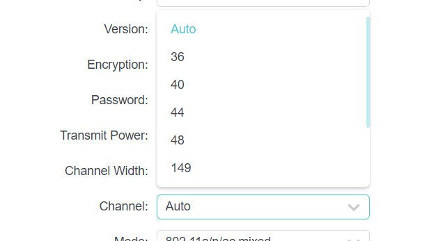 set the channel to 36 or 52 for 5GHz