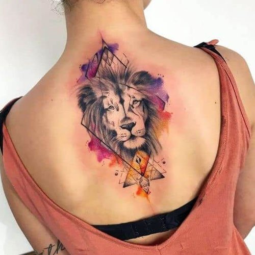 Lion Back Tattoo