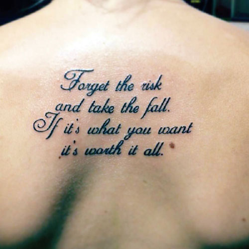 Quote Back Tattoo