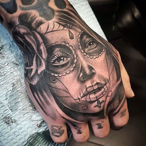 Day of the Dead Hand Tattoo