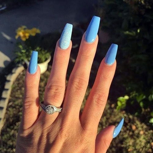 Cute Simple Blue Nail Designs