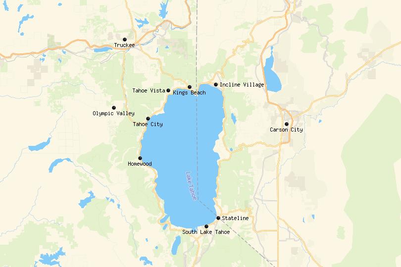 Map of Lake Tahoe