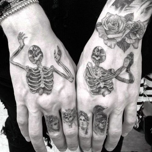 Cool Small Skeleton Hand Tattoo Design