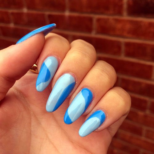 Cute Light Blue Abstract Nails