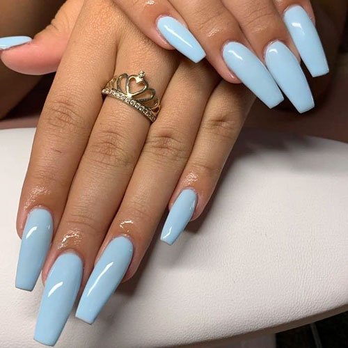 Soft Blue Nails