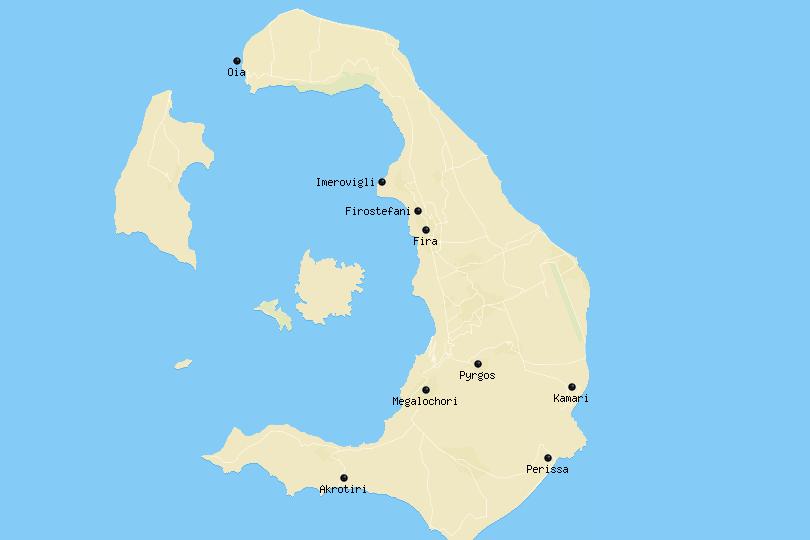 Map of Santorini