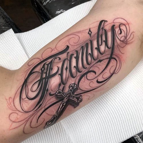 Family Script Tattoo Designs