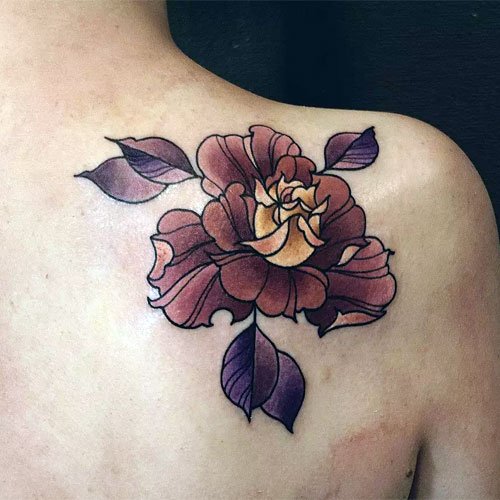 Classy Flower Shoulder Tattoo