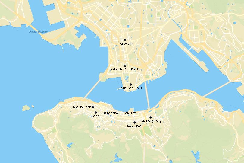 Hong Kong area map