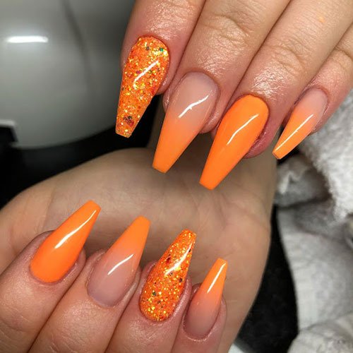 Ombre Orange Nails