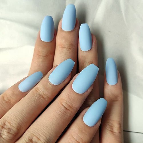 Light Blue Matte Nails