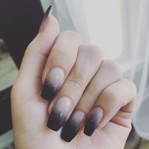 Black Ombre Nails Designs