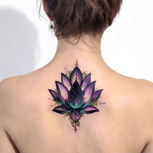 Mandala Floral Tattoo On back