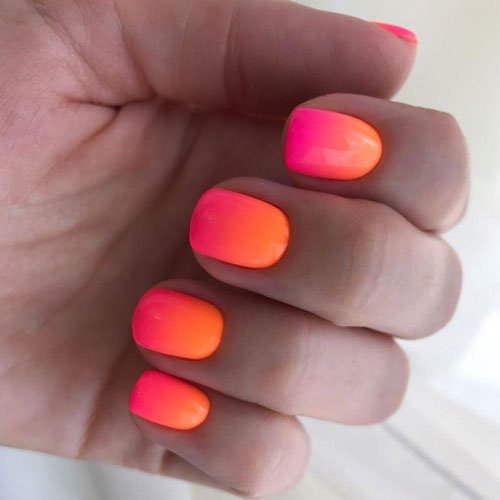 Short Summer Ombre Nails